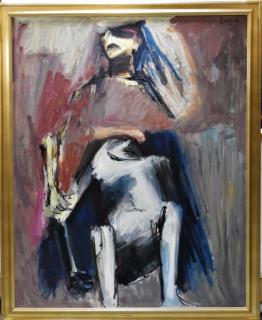 Appraisal: FINE LG Jurij Solovij Expressionist Pieta Painting UKRAINE UNITED STATES