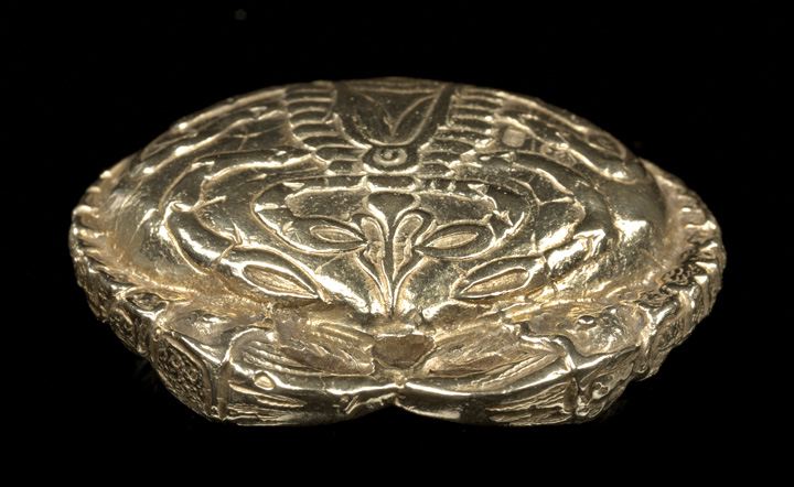 Appraisal: Rare Fourteen-Karat Yellow Gold Custom Pillbox cast in the form