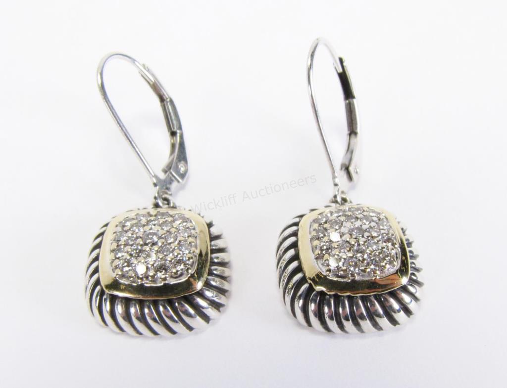 Appraisal: A pair of David Yurman sterling silver drop earrings each