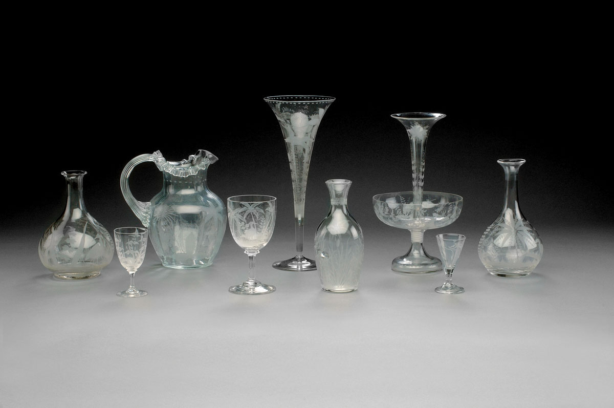 Appraisal: NINE ENGLISH BLOWN ENGRAVED GLASS TABLEWARES LATE NINETEENTH CENTURY Variously