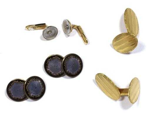 Appraisal: LOT OF PAIRS OF CUFF LINKS AND PAIR OF SHIRT