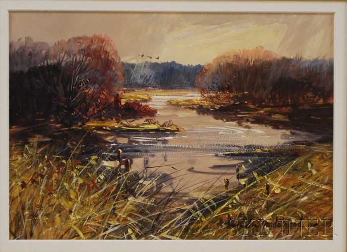 Appraisal: Nathalie Johnson Nordstrand American b Showers Cape Ann Marshes Signed