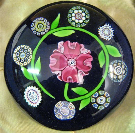 Appraisal: Perthshire 'Tudor Rose' glass paperweight containing a central pink Tudor