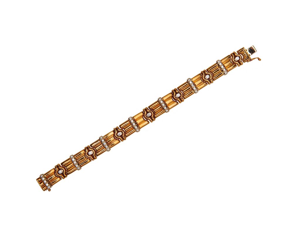 Appraisal: K Gold and Diamond Bracelet K Gold and Diamond Bracelet