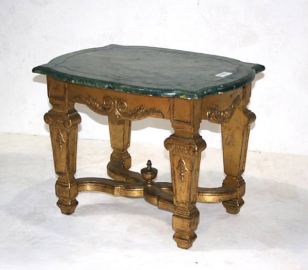 Appraisal: A pair of Baroque style painted and parcel gilt side