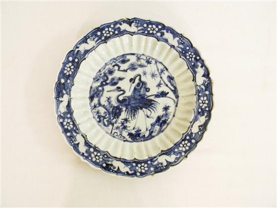 Appraisal: Late th C Chinese blue and white plate decorated in