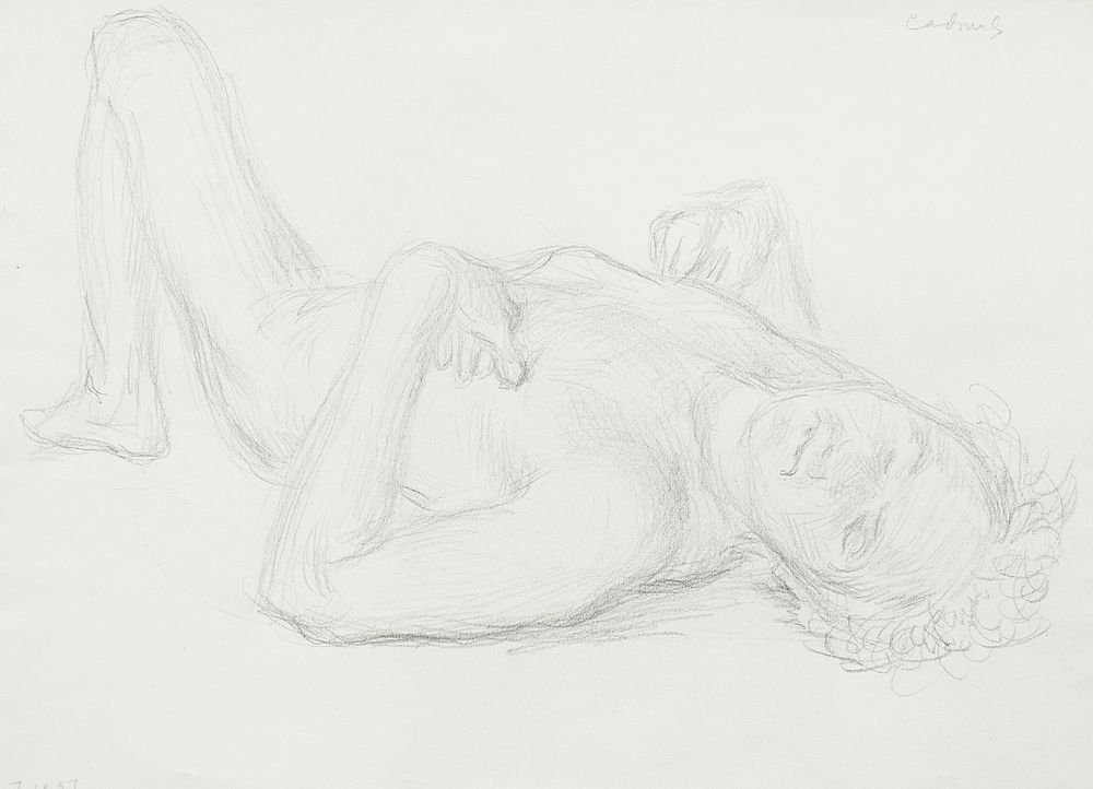 Appraisal: Paul Cadmus Supine Male Nude Graphite on Paper Paul Cadmus