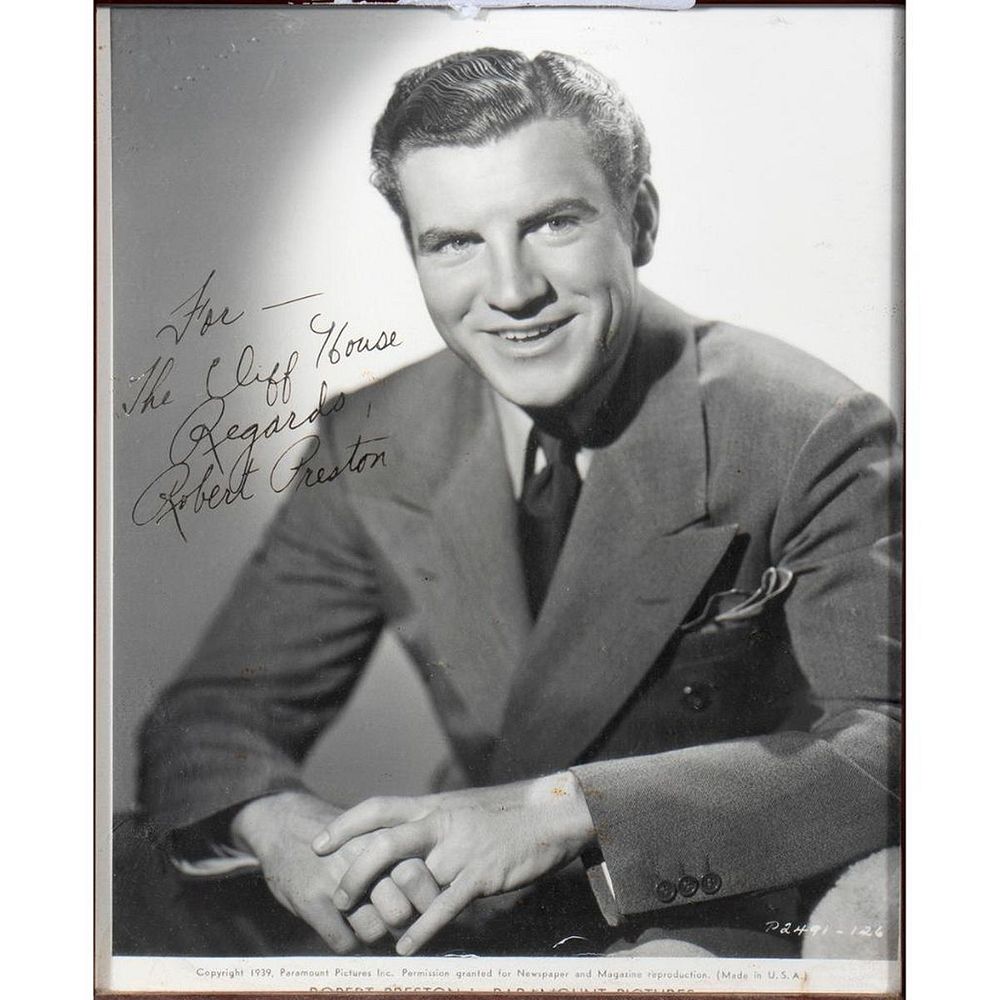 Appraisal: Robert Preston Original autographed inscribed photograph Size x Condition Showing