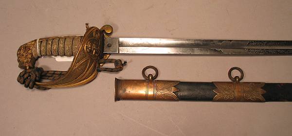 Appraisal: A British Pattern naval officer's sword The inch slightly curved