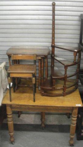 Appraisal: Misc Furniture Lot Turn of the century table nesting tables