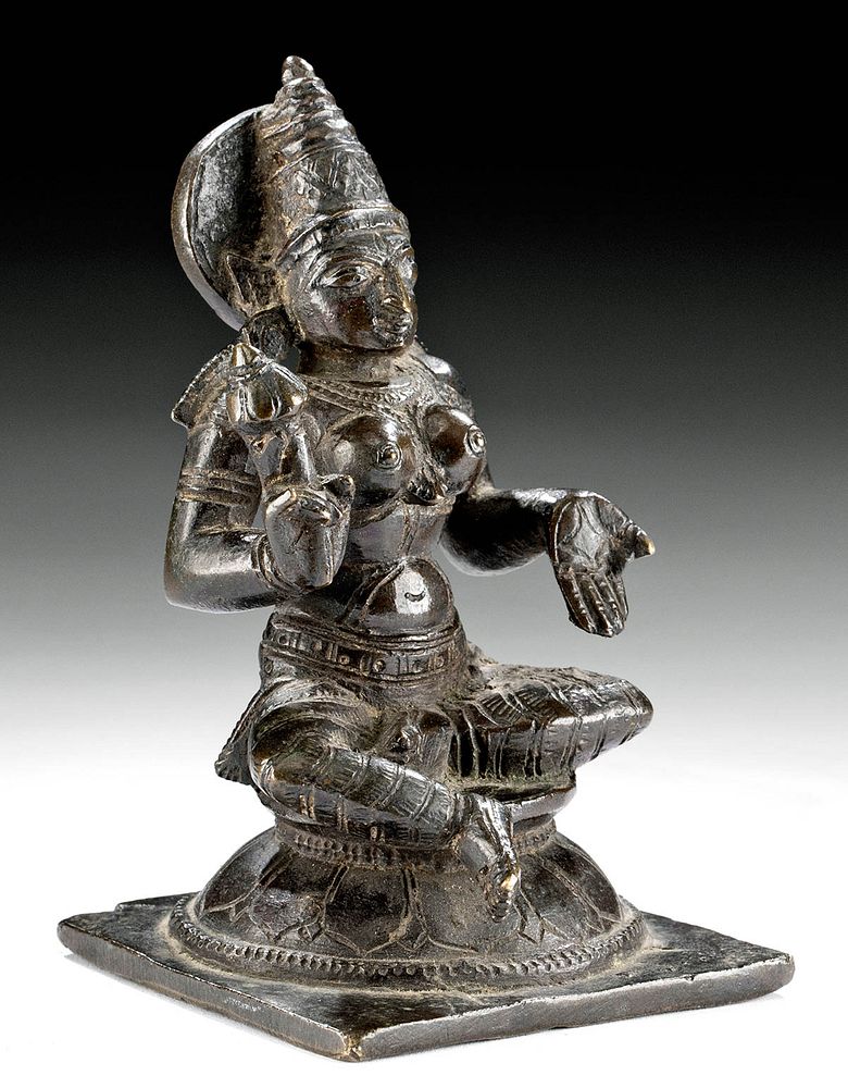 Appraisal: Fine Early th C Indian Brass Seated Lakshmi Central Asia