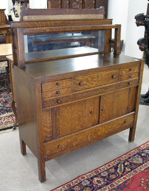 Appraisal: A MISSION OAK BUFFET American Arts Crafts movement early th