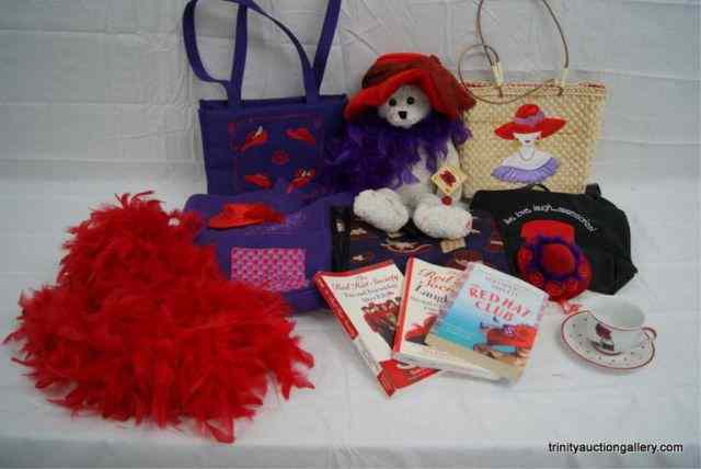 Appraisal: Red Hat Society Purses Bags Books Bear MoreFrom the estate