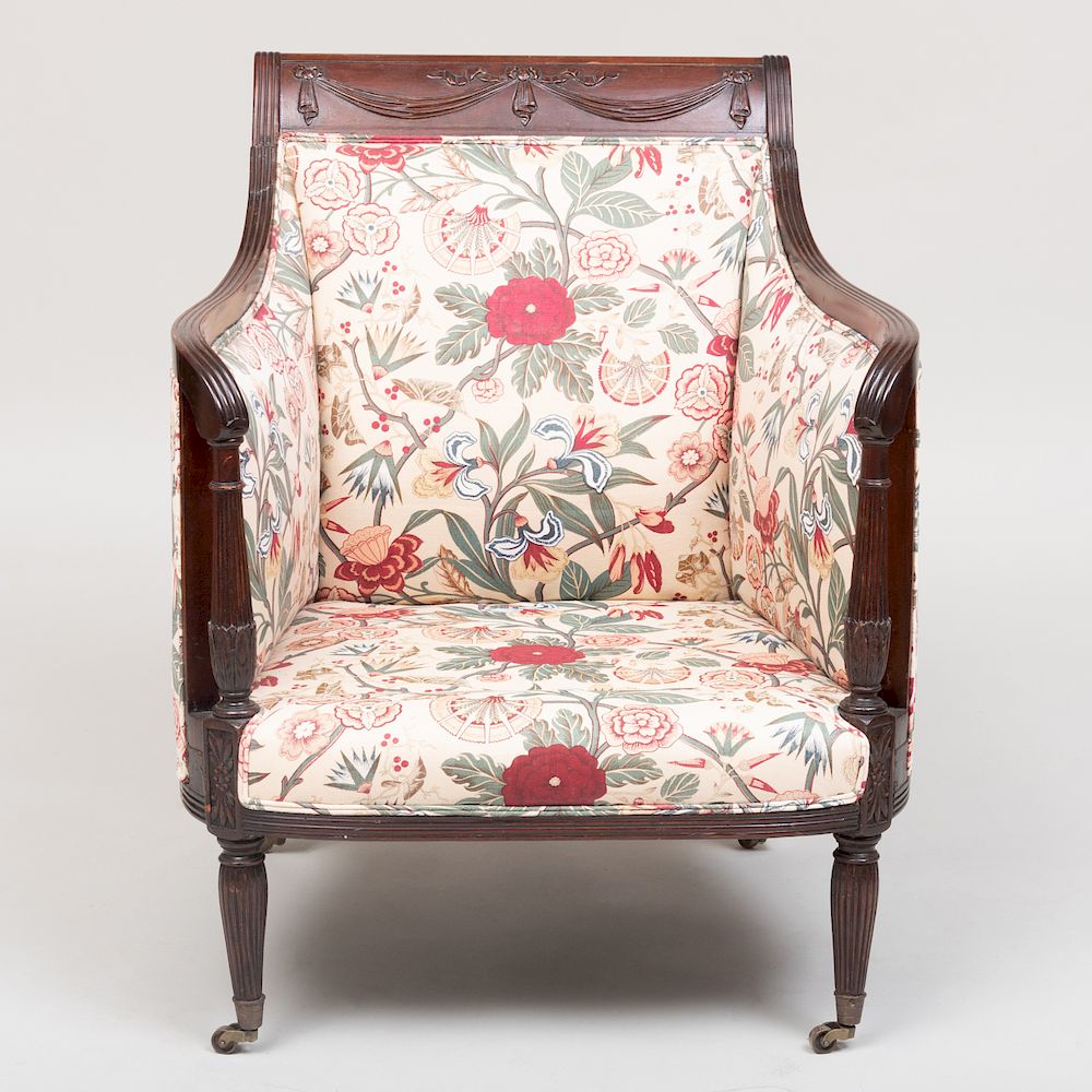 Appraisal: Federal Style Carved Mahognay Armchair in the Manner of Duncan