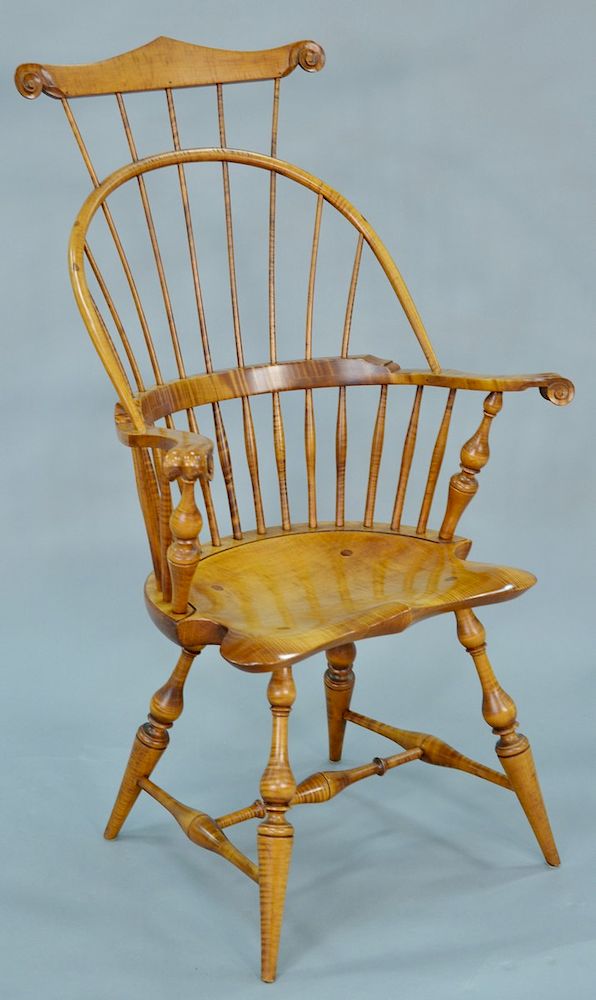 Appraisal: D R Dimes maple Windsor comback armchair out of ht