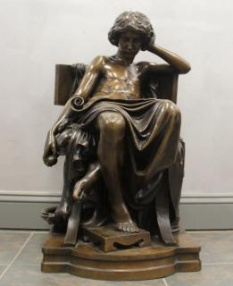 Appraisal: DEGEORGE Charles J Bronze The Pursuit of Knowledge Signed on