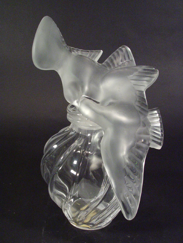 Appraisal: Large Lalique glass counter top display scent bottle stopper models