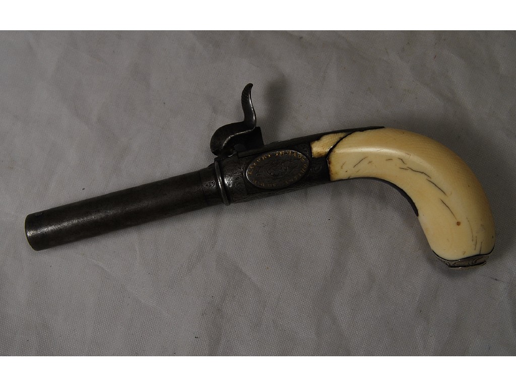 Appraisal: A late th century continental flintlock pocket pistol having a