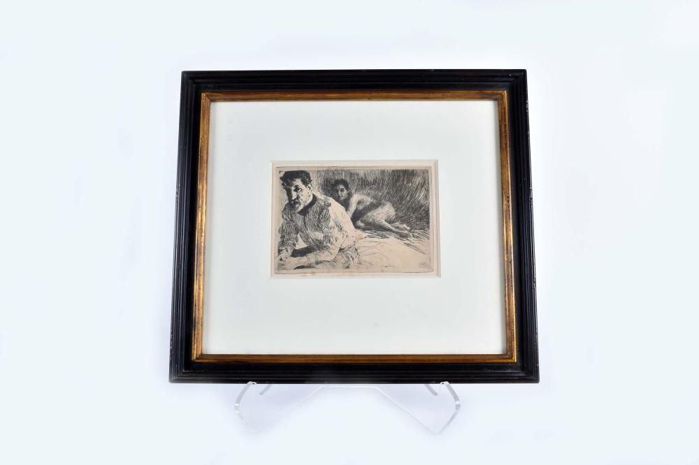 Appraisal: ANDERS ZORN SWEDISH - ETCHINGAugustus Saint-Gaudens Signed dated titled in