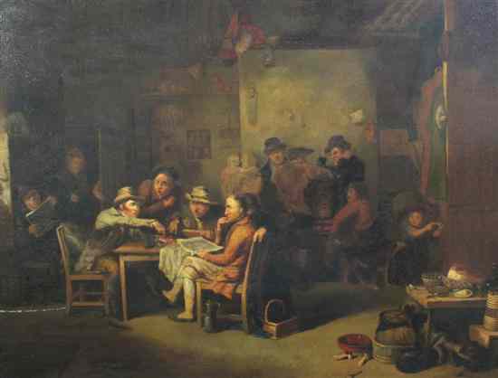 Appraisal: Attributed to Thomas Faed oil on wooden panel 'The Village