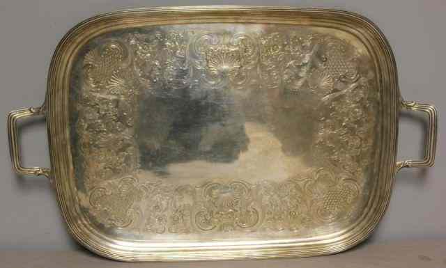 Appraisal: Judaica Georgian Silver Tray by Naphtali Hart By early London