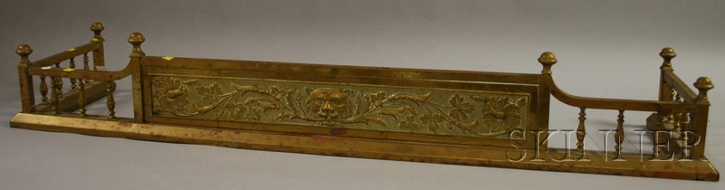 Appraisal: Victorian Brass Fireplace Fender ht lg dp in