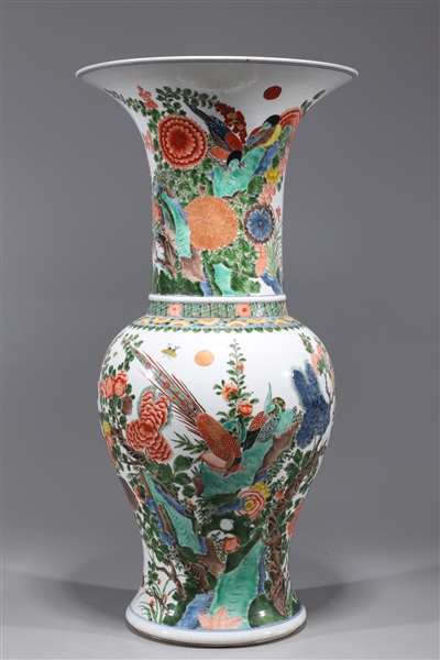 Appraisal: Large Chinese famille verte enameled porcelain vase with floral and