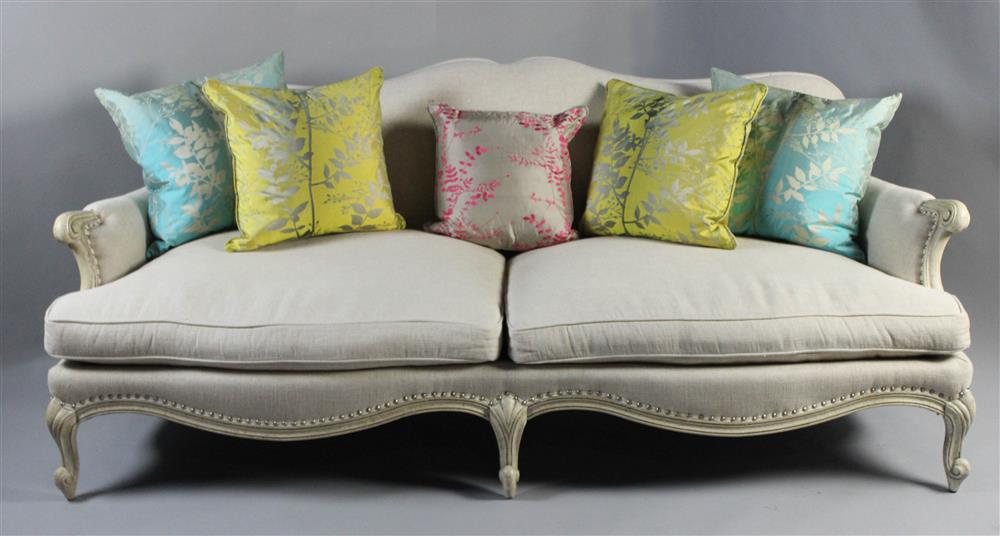 Appraisal: CARACOLE LOUIS XV STYLE CREAM PAINTED TWO SEAT SOFA WITH