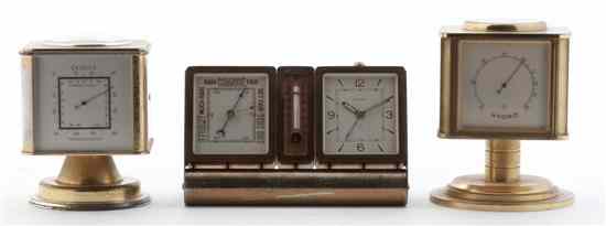 Appraisal: A Travel Clock and Barometer Le Coultre together with two