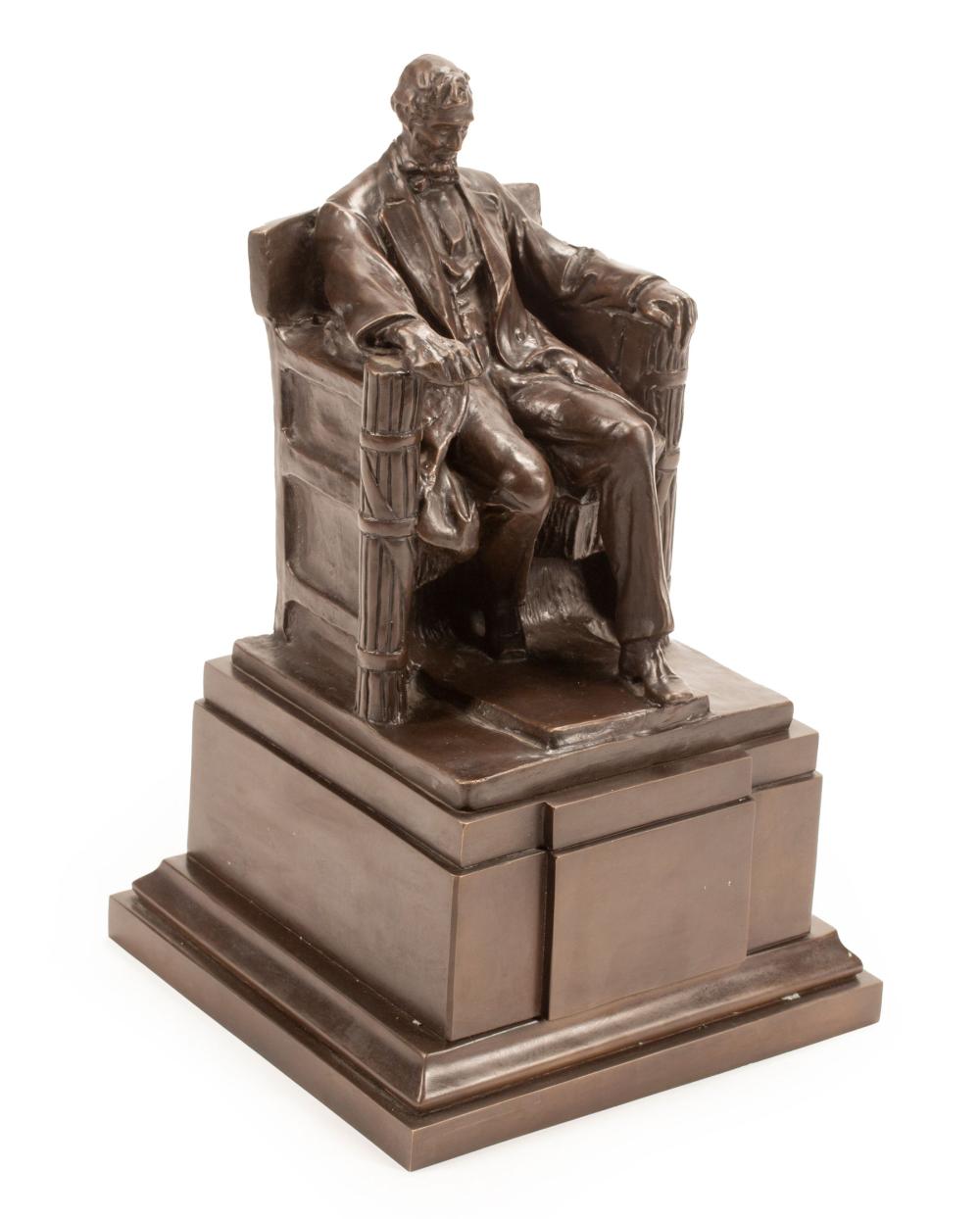 Appraisal: Patinated Bronze Figure of Abraham Lincoln after Daniel Chester French