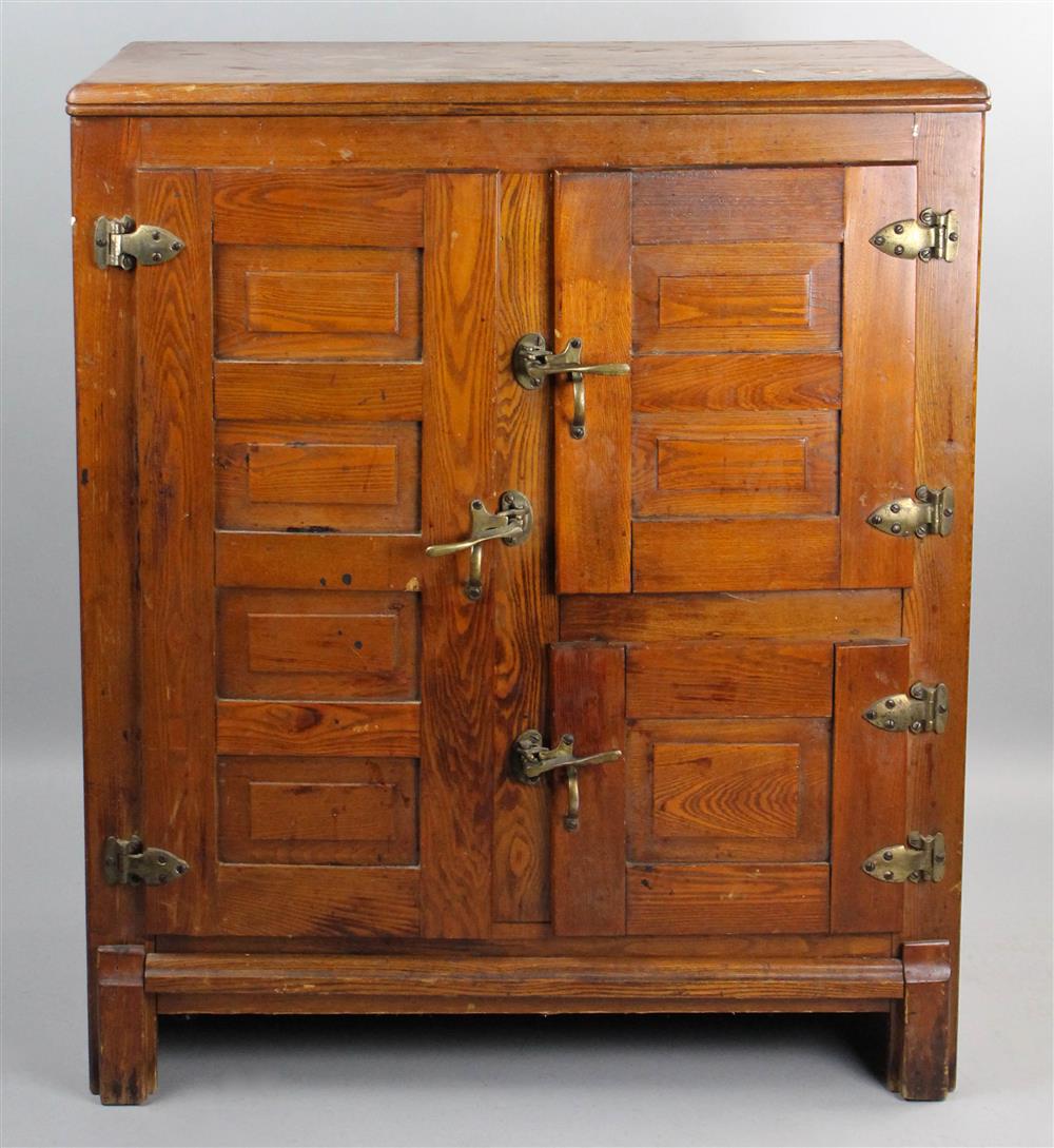 Appraisal: OAK ICE BOX CABINET h w d in