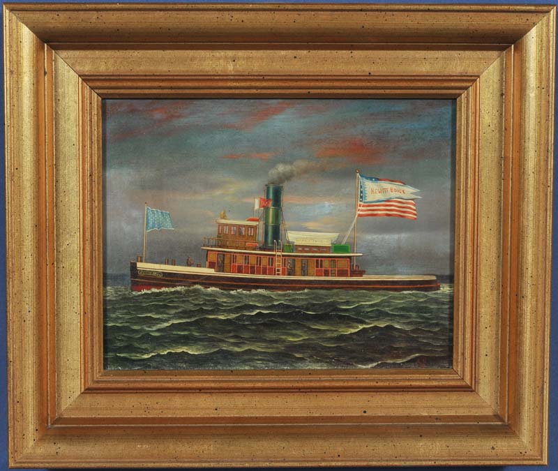 Appraisal: manner of Antonio Jacobsen Tug Boat Hewitt Boice Shamrock Towing