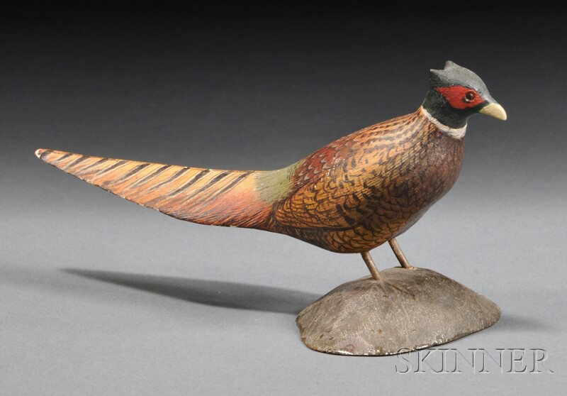 Appraisal: Jess Blackstone Miniature Carved and Painted Ring-neck Pheasant Figure New