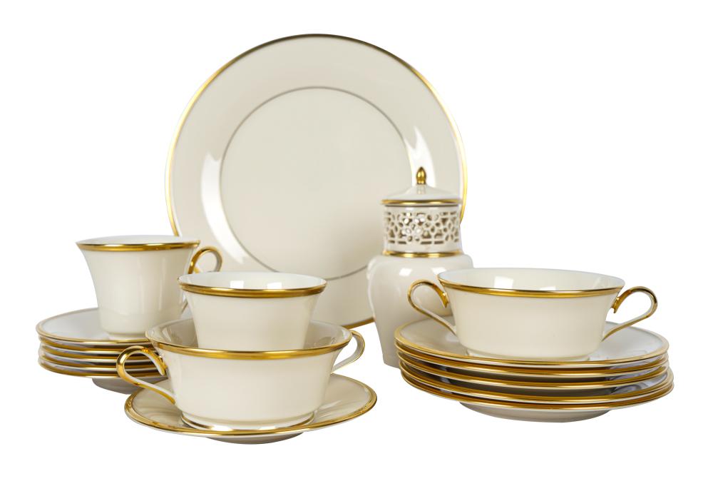 Appraisal: LENOX PORCELAIN DINNER SERVICEDimension Gold Pattern with factory marks comprising