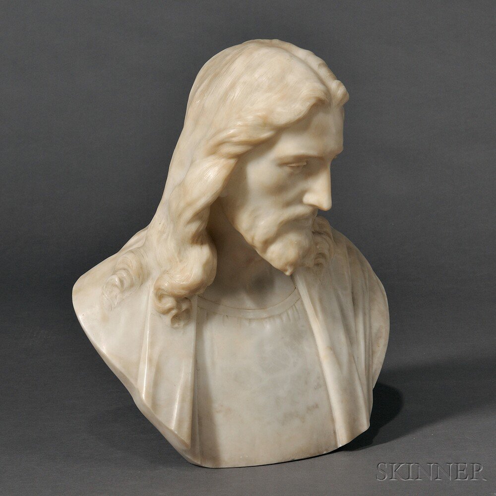 Appraisal: After Professor Giuseppe Bessi Italian - Alabaster Bust of Jesus