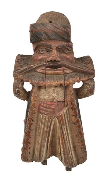 Appraisal: TH CENTURY POLYCHROME WOODEN FIGURAL NUT CRACKER FAULTS