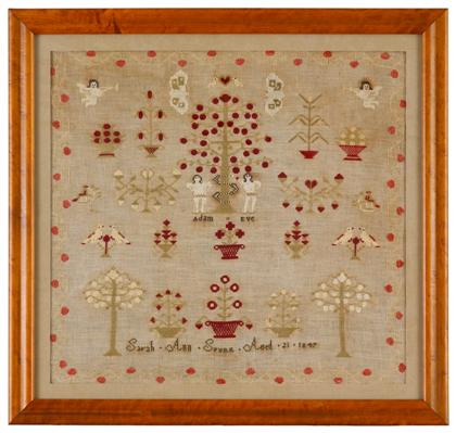 Appraisal: Needlework sampler sarah ann sparr aged years