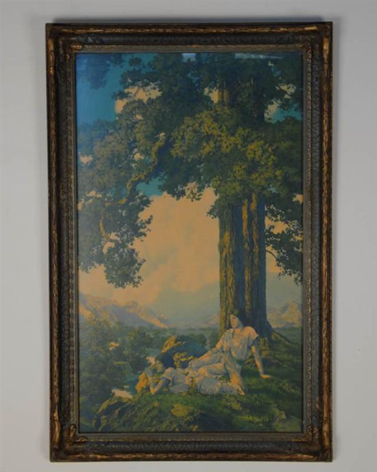 Appraisal: Maxfield Parrish Print Hill Top in period frame with Reinthal