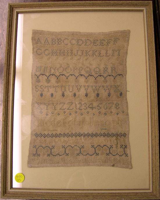 Appraisal: th C framed sampler signed and dated lower center ''Dinah