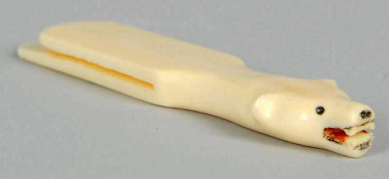 Appraisal: Polar Bear Walrus Tusk Bookmark Signed by Frank Ellanna a