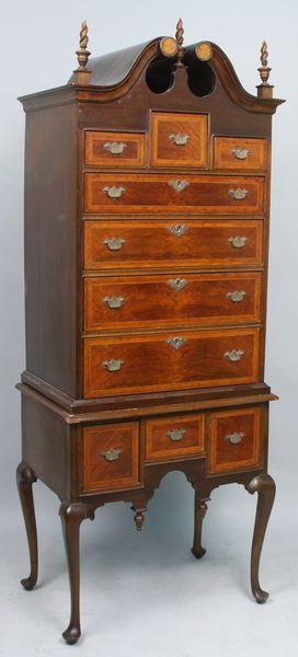 Appraisal: th Century Queen Anne style mahogany diminutive size highboy with