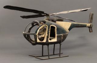 Appraisal: Painted helicopter Metal and wood painted helicopter h x l