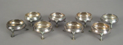 Appraisal: Eight Georgian silver salts th c to include a pair