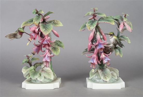 Appraisal: Pair of Royal Worcester Dorothy Doughty Birds Ruby-Throated Hummingbirds seated