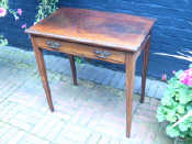 Appraisal: An Edwardian mahogany side table with tapered legs boxwood stringing