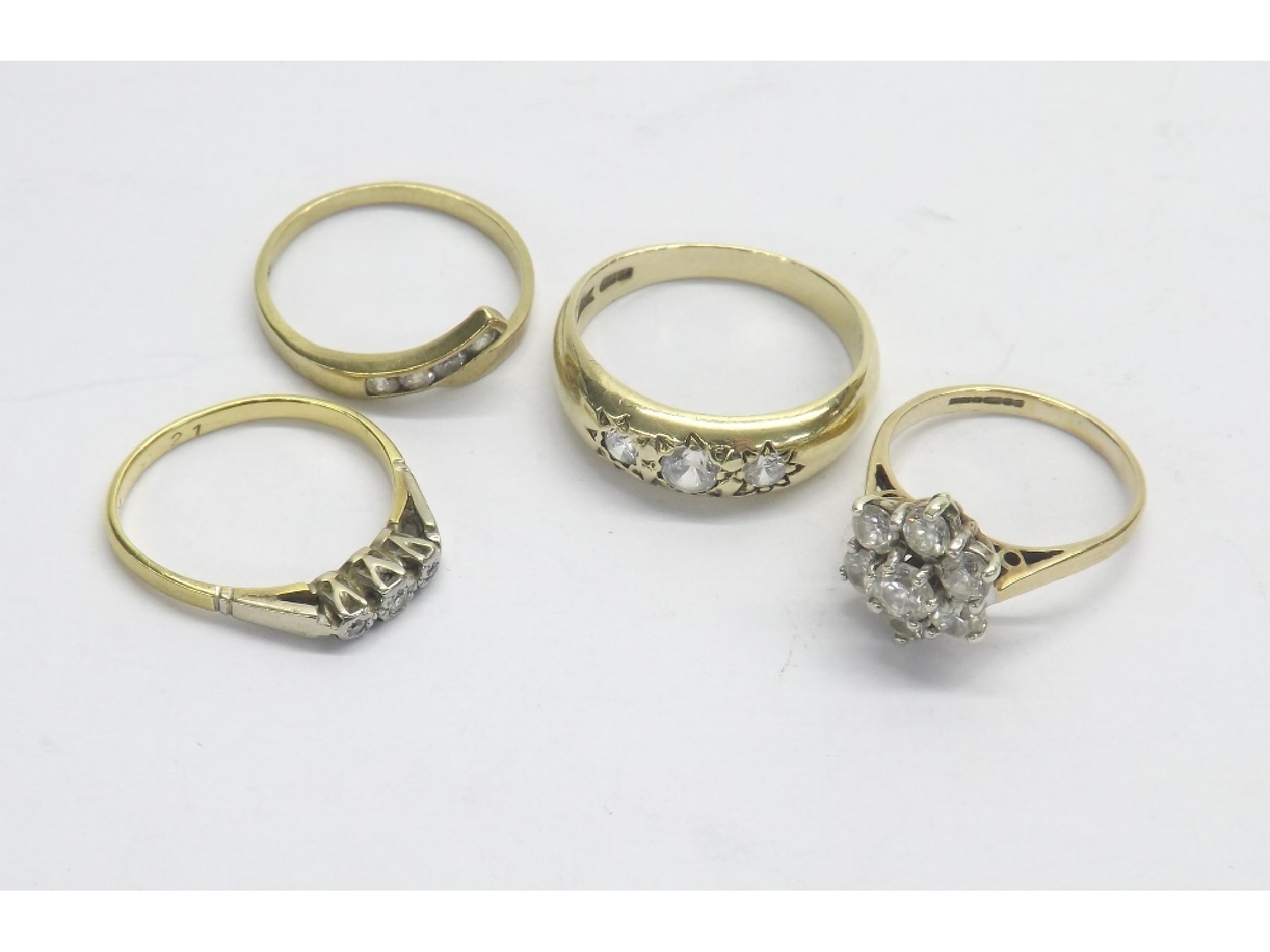 Appraisal: Three ct stone set rings gm together with an ct