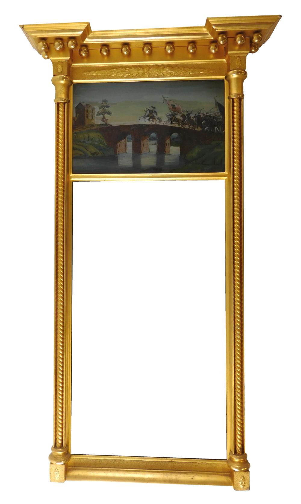 Appraisal: Federal two part wall mirror gilt frame with molded crest