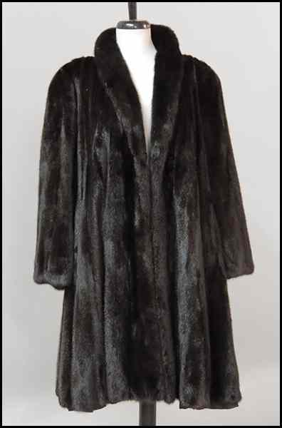 Appraisal: BLACK RANCH MINK SWING COAT Approximately a size sweep ''