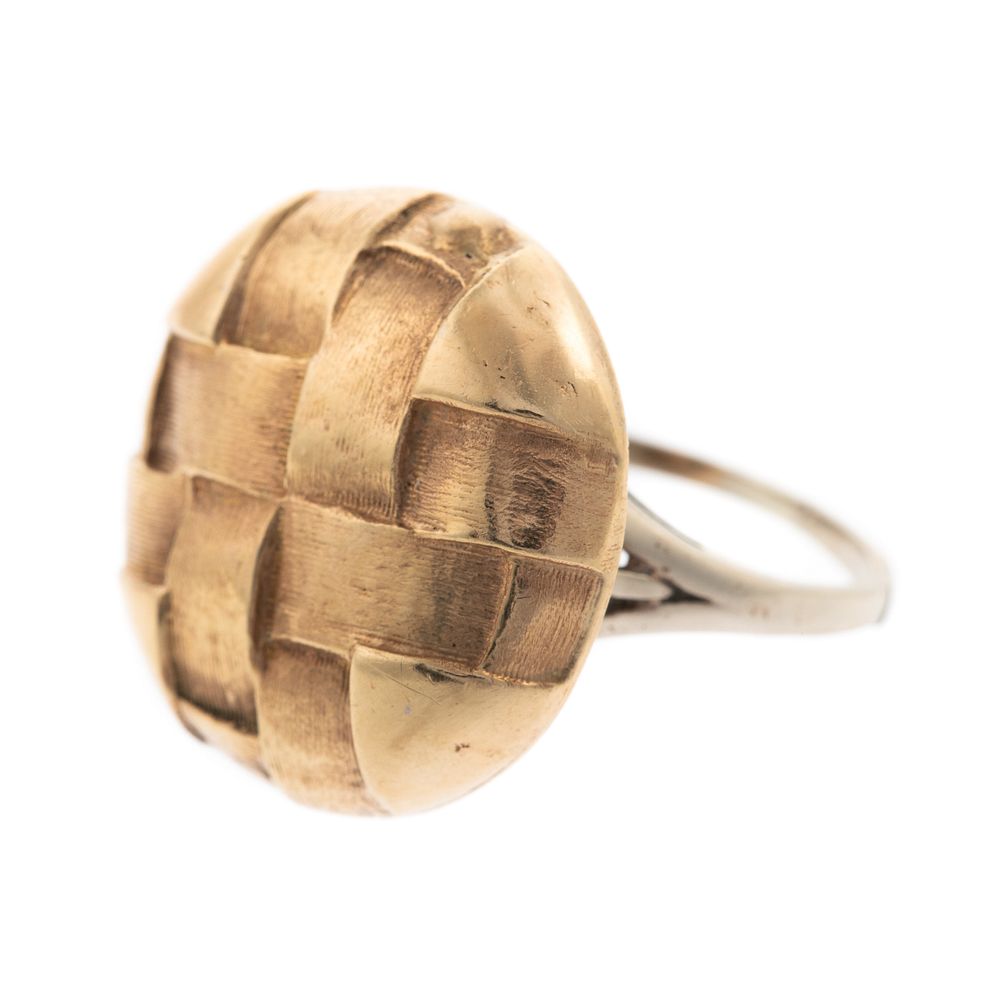 Appraisal: A Textured Woven Ring in K Yellow Gold K yellow