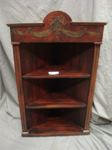 Appraisal: Decorative hanging corner cabinet Has paint decoration on crown wide